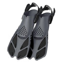 Pair of Snorkel Fins Diving Swim Fins Adjustable Open Heel Swimming Barefoot Flippers Black - L-4