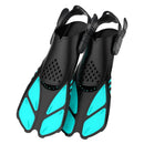 Pair of Snorkel Fins Diving Swim Fins Adjustable Open Heel Swimming Barefoot Flippers Black - L-5