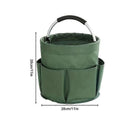 Foldable Storage Basket with Handle and Multiple Pockets, Waterproof Picnic and Camping Organizer - Green-3