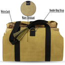 Firewood Log Carrier Bag, Khaki Oxford Wood Storage Tote for Camping and Fireplace-2
