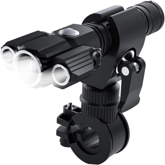 3-Head USB Rechargeable Headlight With Bracket for Night Cycling