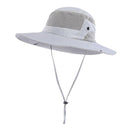 Anti UV Sport Bucket Hat, Foldable Wide Brim Summer Cap for Cycling Hiking - Light Gray-1