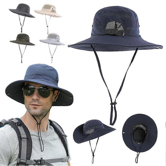 Anti UV Sport Bucket Hat, Foldable Wide Brim Summer Cap for Cycling Hiking - Army Green