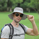 Foldable Anti-UV Bucket Sun Hat, Adjustable Wide Brim Summer Cycling Cap - Khaki-3
