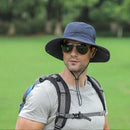 Foldable Anti-UV Bucket Sun Hat, Adjustable Wide Brim Summer Cycling Cap - Black-3