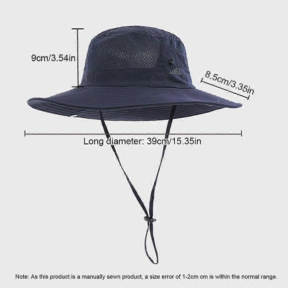 Foldable Anti-UV Bucket Sun Hat, Adjustable Wide Brim Summer Cycling Cap - Army Green