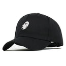 Ghost Embroidered Baseball Cap, Adjustable Ponytail Hat, Black-3