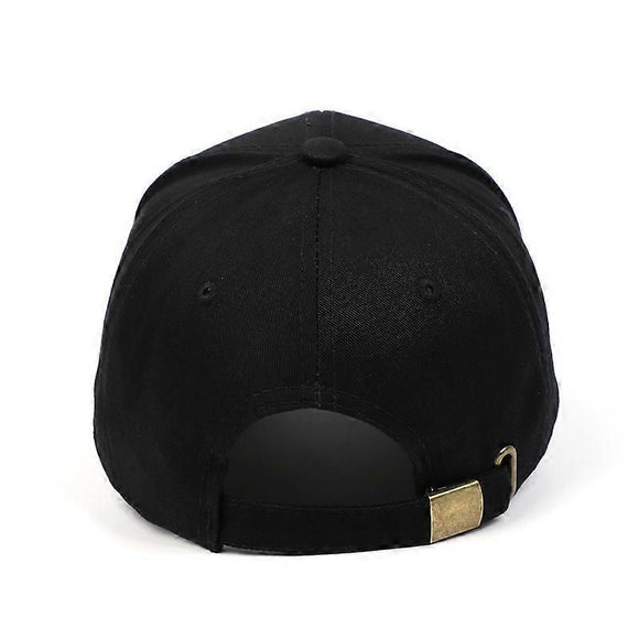 Ghost Embroidered Baseball Cap, Adjustable Ponytail Hat, Black