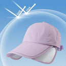 Wide Brim Adjustable Sports Visor Cap, Foldable Outdoor Sun Hat - Black-3