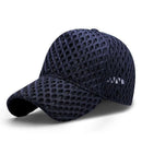 Oversize Mesh Trucker Cap, Big Brim Breathable Baseball Cap for Summer - Navy Blue L-1