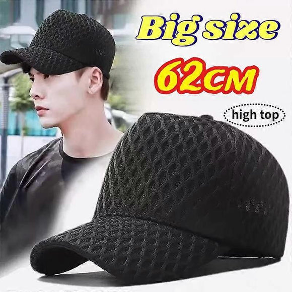 Oversize Mesh Trucker Cap, Big Brim Breathable Baseball Cap for Summer - White M