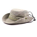 Foldable UV Protection Bucket Hat, Cotton Fishing Safari Hat with Chin Strap, Army Green-2