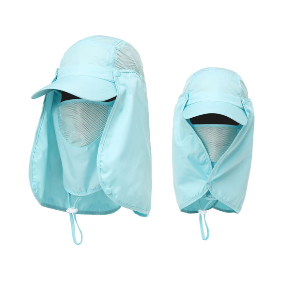 Hiking Hat with Neck and Face Flap, Breathable Baseball Sun Cap for Garden Fishing
