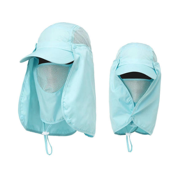 Hiking Hat with Neck and Face Flap, Breathable Baseball Sun Cap for Garden Fishing
