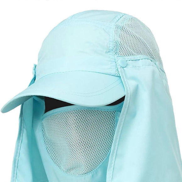 Hiking Hat with Neck and Face Flap, Breathable Baseball Sun Cap for Garden Fishing