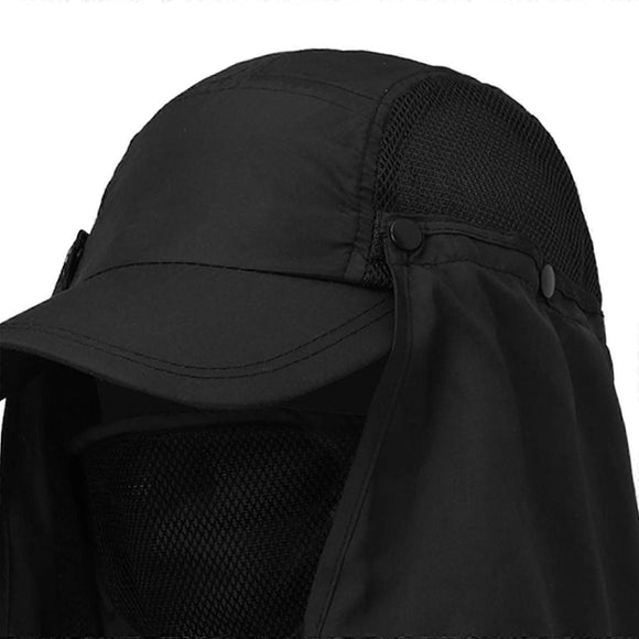 Hiking Hat with Neck and Face Flap, Breathable Baseball Sun Cap for Garden Fishing