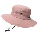 Wide Brim Bucket Hat, Breathable Hiking Fisherman Sun Hat, Pink-1