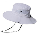 Wide Brim Bucket Hat, Breathable Hiking Fisherman Sun Hat, Light Gray-1