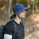 12cm Wide Brim UV Protection Safari Hat, Waterproof Foldable Bucket Hat for Hiking Fishing - Coffee-3