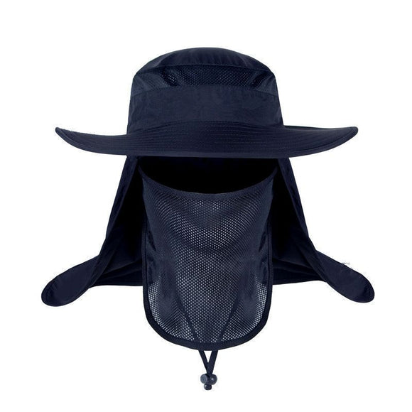Foldable Nylon Fishing Hat with Mesh Vents, UV Protection Hiking Flap Cap
