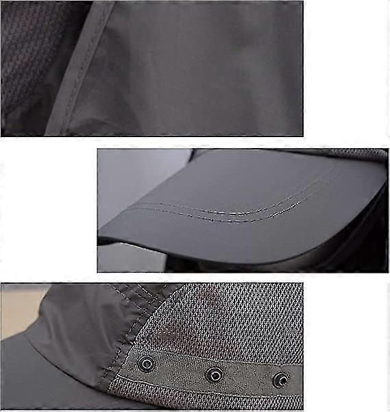 Foldable Nylon Fishing Hat with Mesh Vents, UV Protection Hiking Flap Cap