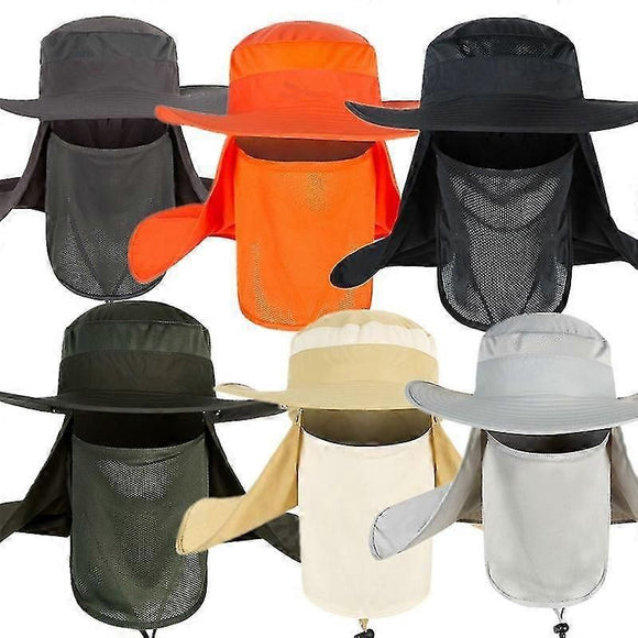 Foldable Nylon Fishing Hat with Mesh Vents, UV Protection Hiking Flap Cap