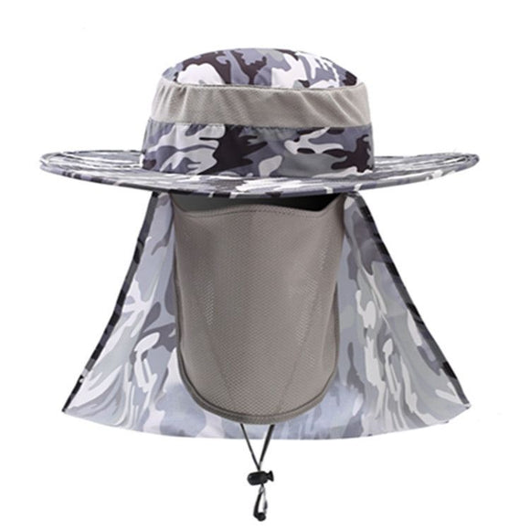 Foldable Nylon Fishing Hat with Mesh Vents, UV Protection Hiking Flap Cap