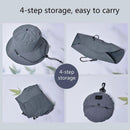 Waterproof Foldable Fisherman Hat, Nylon Fishing and Hiking Sun Hat, Light Grey-5
