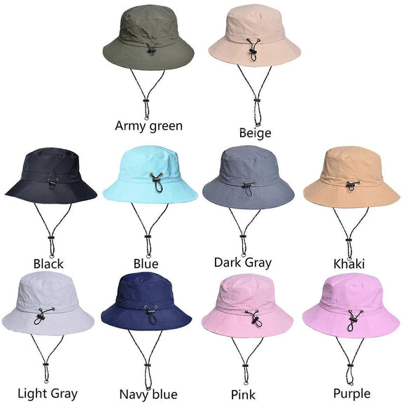 Waterproof Foldable Fisherman Hat, Nylon Fishing and Hiking Sun Hat, Navy Blue