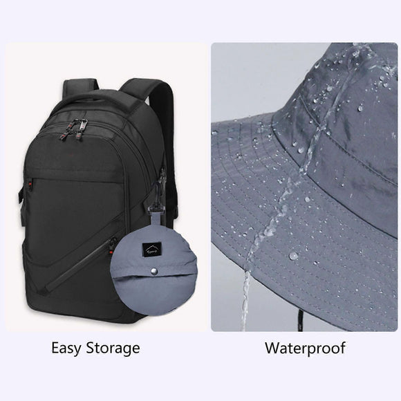 Waterproof Foldable Fisherman Hat, Nylon Fishing and Hiking Sun Hat, Purple