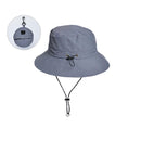 Waterproof Foldable Fisherman Hat, Nylon Fishing and Hiking Sun Hat, Dark Grey-1