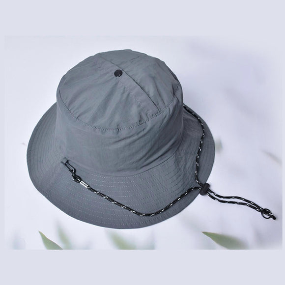 Waterproof Foldable Fisherman Hat, Nylon Fishing and Hiking Sun Hat, Dark Grey