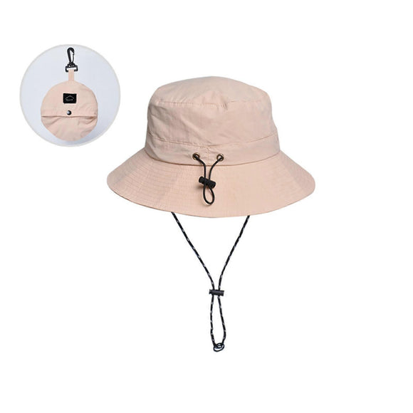 Waterproof Foldable Fisherman Hat, Nylon Fishing and Hiking Sun Hat, Beige