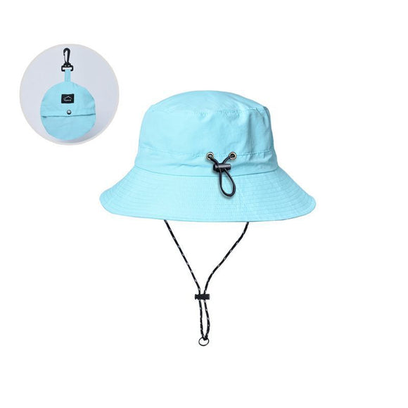 Waterproof Foldable Fisherman Hat, Nylon Fishing and Hiking Sun Hat, Blue