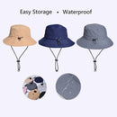Waterproof Foldable Fisherman Hat, Nylon Fishing and Hiking Sun Hat, Blue-4
