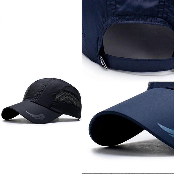 Quick Drying Breathable Baseball Cap, Adjustable Outdoor Sun Sports Hat, Black