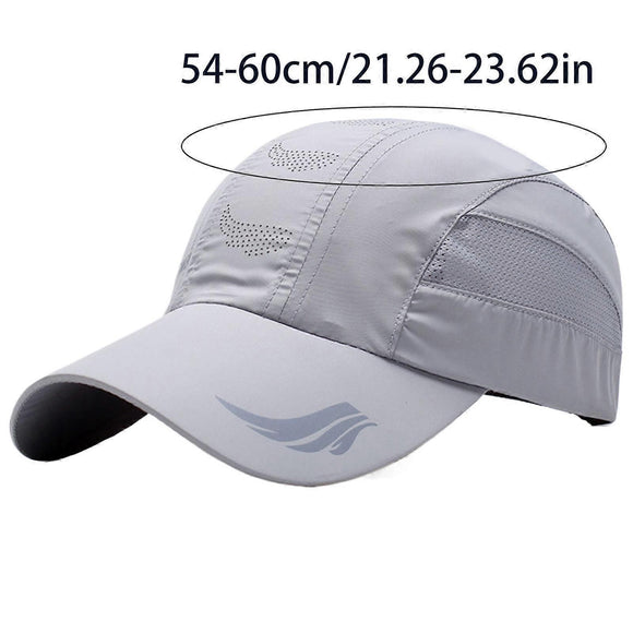 Quick Drying Breathable Baseball Cap, Adjustable Outdoor Sun Sports Hat, White