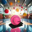 Rubber Wrist Elastic Ball Rope Swing Return Ball Exercise Reaction Rebound Ball Rose Red 1pc-4