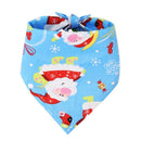 Dog Christmas Triangle Scarf Cotton Cartoon (Anhui hair) triangle towel dark blue bottom white old man Small size (suitable for pets within 10 Jin)-6