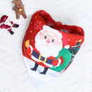 Dog Christmas Triangle Scarf Cotton Cartoon (Anhui hair) triangle towel red elderly slippers Green Bag Small size (suitable for pets within 10 Jin)-1