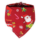 Dog Christmas Triangle Scarf Cotton Cartoon (Anhui hair) triangle scarf green black belt Small size (suitable for pets within 10 Jin)-2
