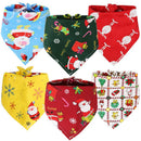 Dog Christmas Triangle Scarf Cotton Cartoon (Anhui hair) Christmas triangle towel wine red bottom old man Small size (suitable for pets within 10 Jin)-3