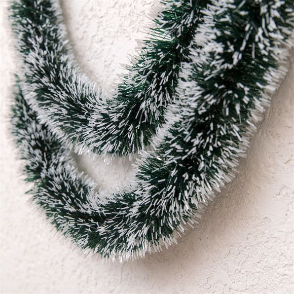 Tinsel Decoration Christmas New Year Dark Green Tops-dark green with white edges