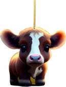 O Acrylic Christmas Cow Car Hanging Ornament Cow pendant 2-1