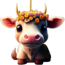 O Acrylic Christmas Cow Car Hanging Ornament Cow pendant 4-6