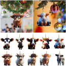 O Acrylic Christmas Cow Car Hanging Ornament Cow pendant 7-2