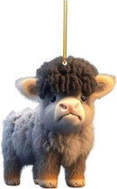 O Acrylic Christmas Cow Car Hanging Ornament Cow pendant 9-1