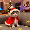 AMOOR Pet Christmas Cape Small Dog Holiday Wear Christmas Scarf [Velcro] S [Suitable for up to 4 jin, check chest and back length]-2