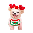 Pet Christmas Hat Bandana Wearable Accessories Red base pet bib (suitable for pets under 15 lbs)-6