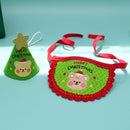 Noon Christmas Pet Hat Scarf Set Cartoon Bear Red Green A07G Green Bear Christmas Set One Size-1